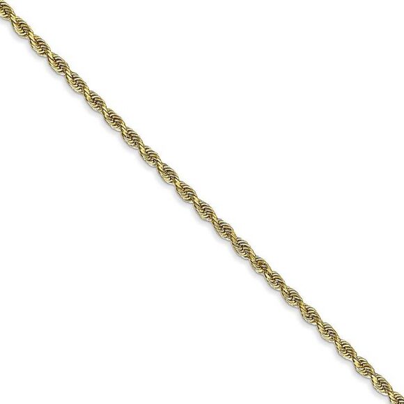 2mm 10k Yellow Gold D/C Quadruple Rope Chain Necklace 30 Inch